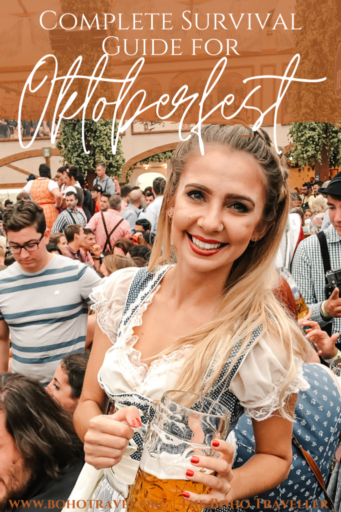the ULTIMATE Oktoberfest Guide - All you need to Know Oktoberfest Survival Guide - not only will this blog post help you to understand how to Navigate Oktoberfest, but it will also help you find the best hotels in Munich during Oktoberfest, which tents are the best fit for you at Oktoberfest, and what to wear at Oktoberfest! #munich #munchen #Oktoberfest #Germany #traveltips #festivals Oktoberfest Travel Tips | How to Plan an Oktoberfest Trip | Oktoberfest 2020 | Oktoberfest Packing Guide