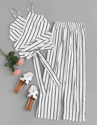 striped white linen pants set to wear in the florida keys