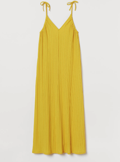 yellow ribbed maxi dress for the florida keys