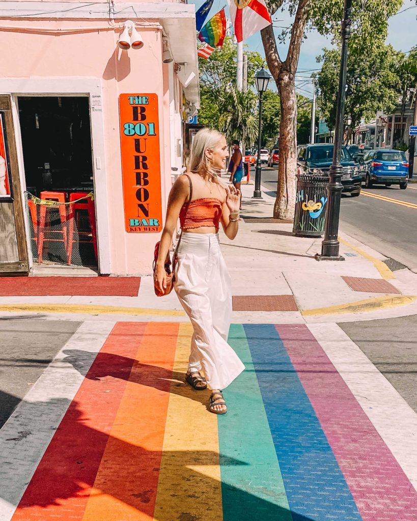 things to do in key west LGBTQ key west - rainbow crosswalk on duval street