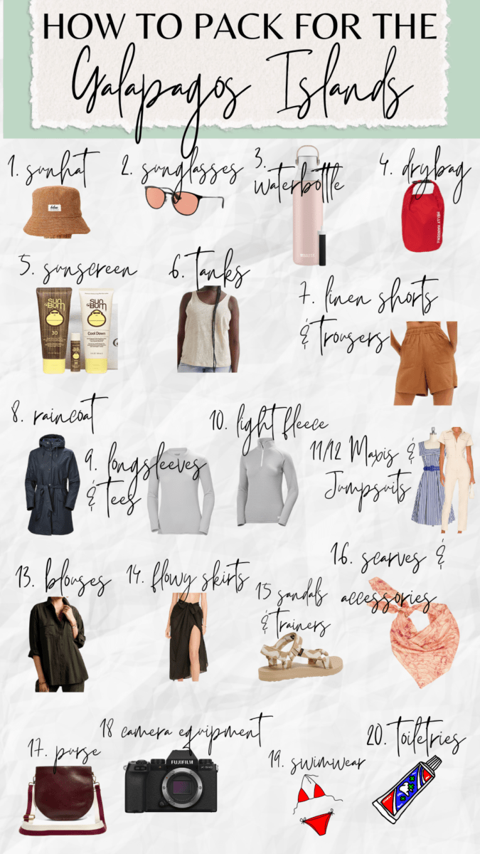 how to pack for the galapagos islands packing list How to Pack for the Galapagos Islands! A complete packing list for your Galapagos Islands adventure and a free printable checklist to help you keep everything in order. Don't stress on how to pack for the galapagos with this guide for female travellers!
