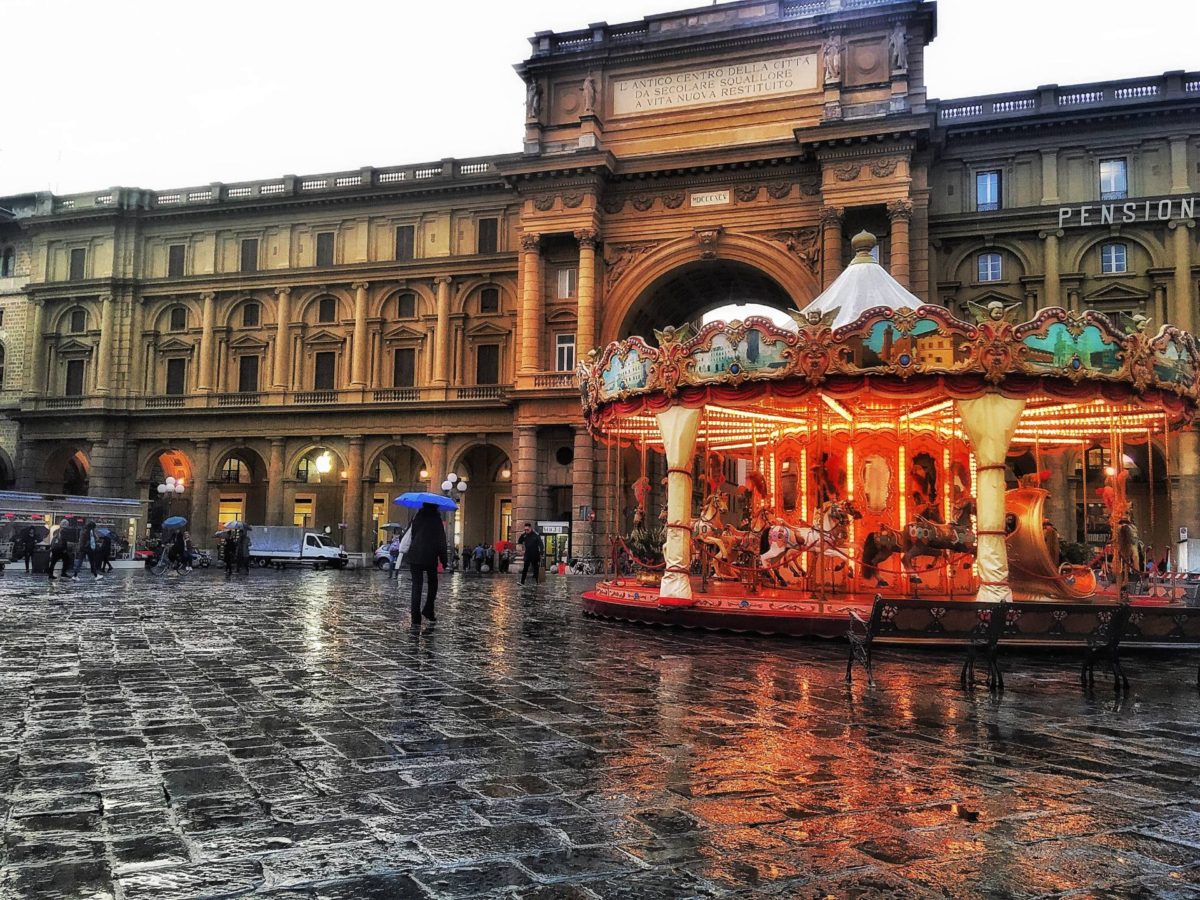 riding the carousel in Piazza Repubblica is one of the best things to do in florence