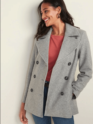 grey peacoat for travel in italy and packing for italy