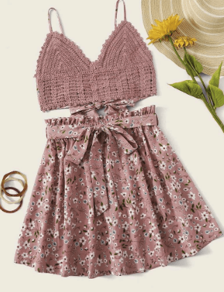adorable pink dress set to wear in the keys