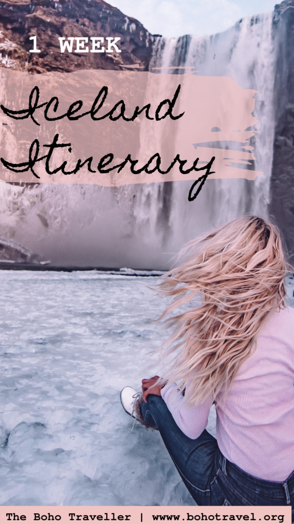 1 week in iceland itinerary - what to do with one week in iceland, roadtrip on the south coast of iceland, the blue lagoon, skogafoss, glacier hiking, all amazing fun things to do on your iceland vacation #travel #traveldestinations #iceland